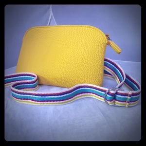 FannyPack "Nordstrom" Yellow Leather Rainbow Strap